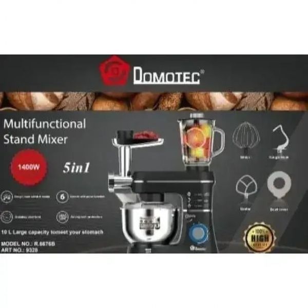 Кухонный комбайн Domotec 6676B 10л 1400Вт 5в1 с мясорубкой, блендером и тестомес 20946 фото