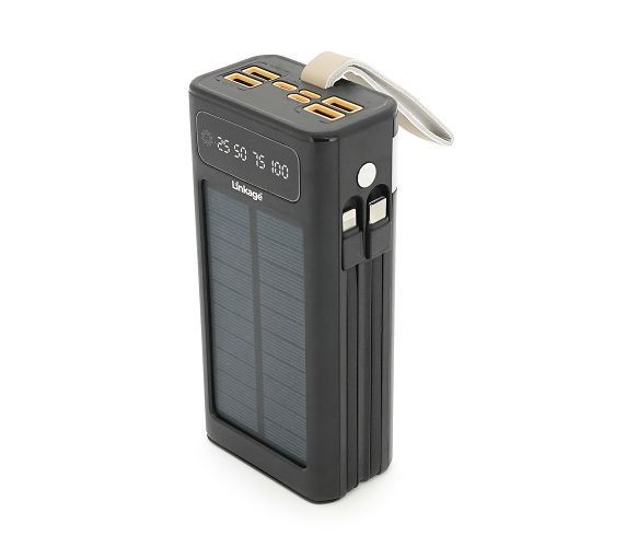 Павербанк Power bank Linkage LKP-47, Solar 50000mAh, 22.5W, Кабелi Туре-С+Lighting Чорний 44547 фото